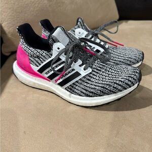 Adidas UltraBOOST J Black and Pink Sneakers